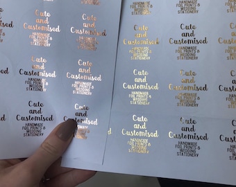 Personalised Foiled Stickers: Business Logo, Envelope Seals, Custom Labels, Thank You Stickers (37mm White)
