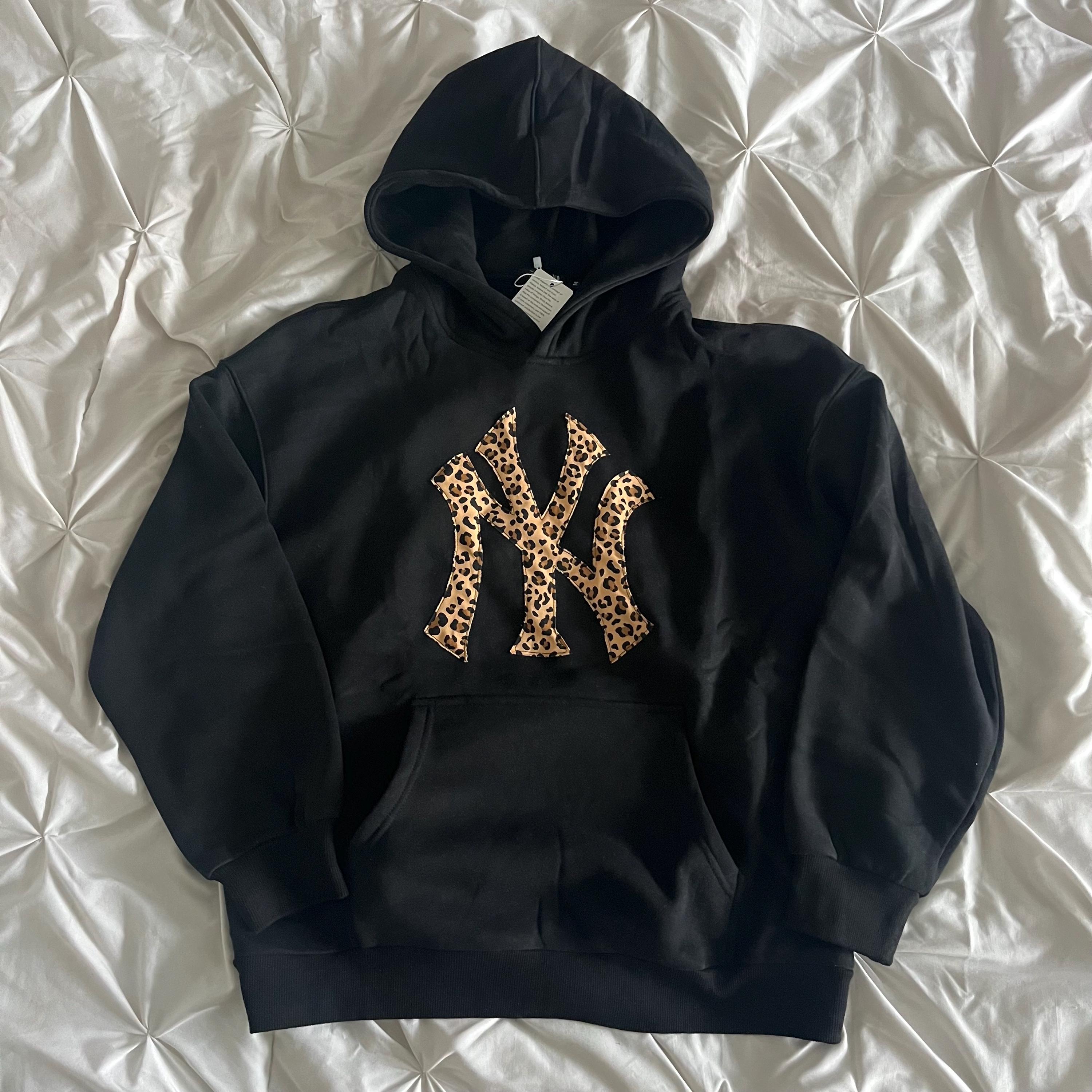 Awake NY Men's Military Embroidered Logo Hoody in Leopard
