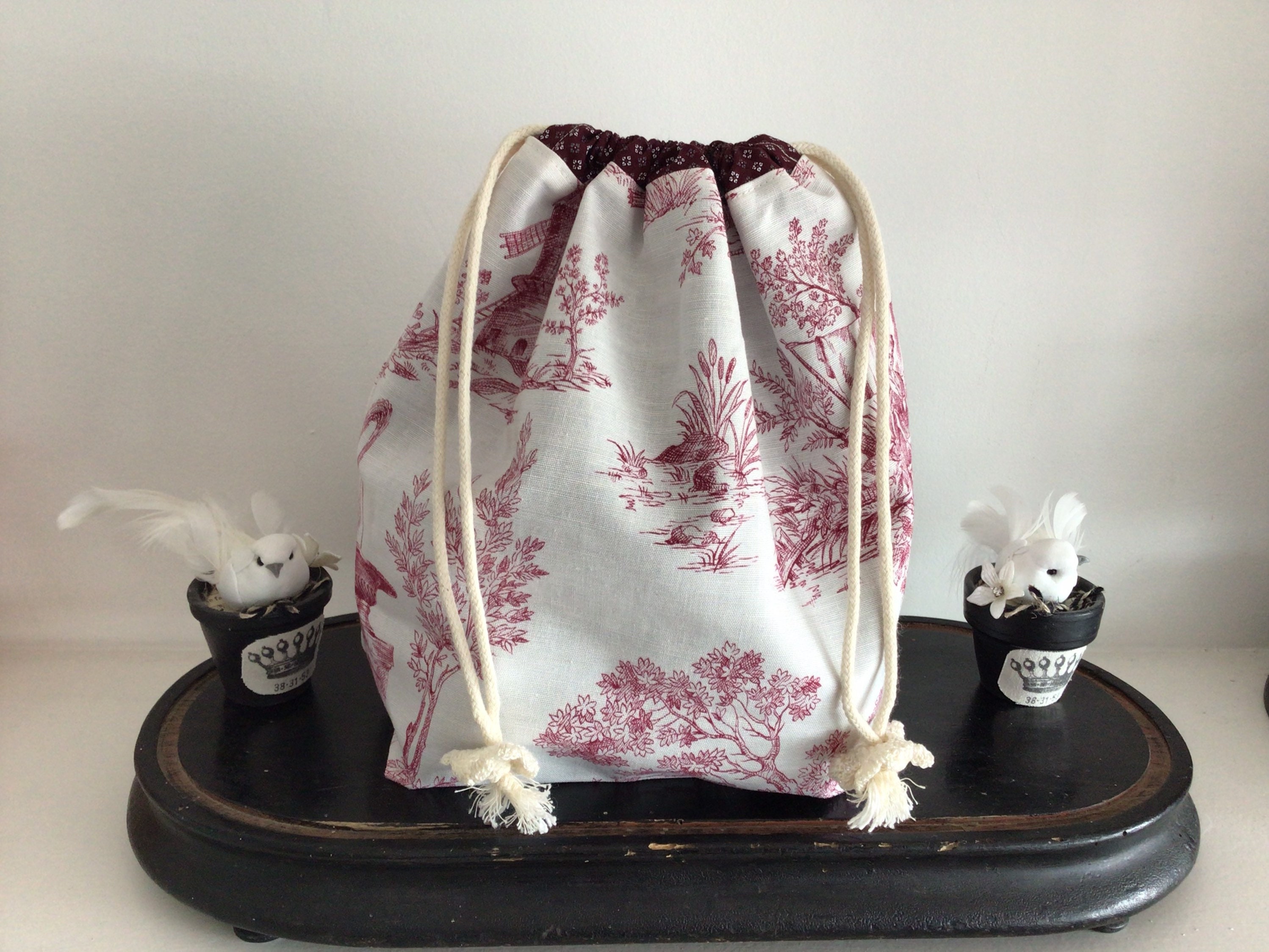 Pochon à Projet, Toile de Jouy