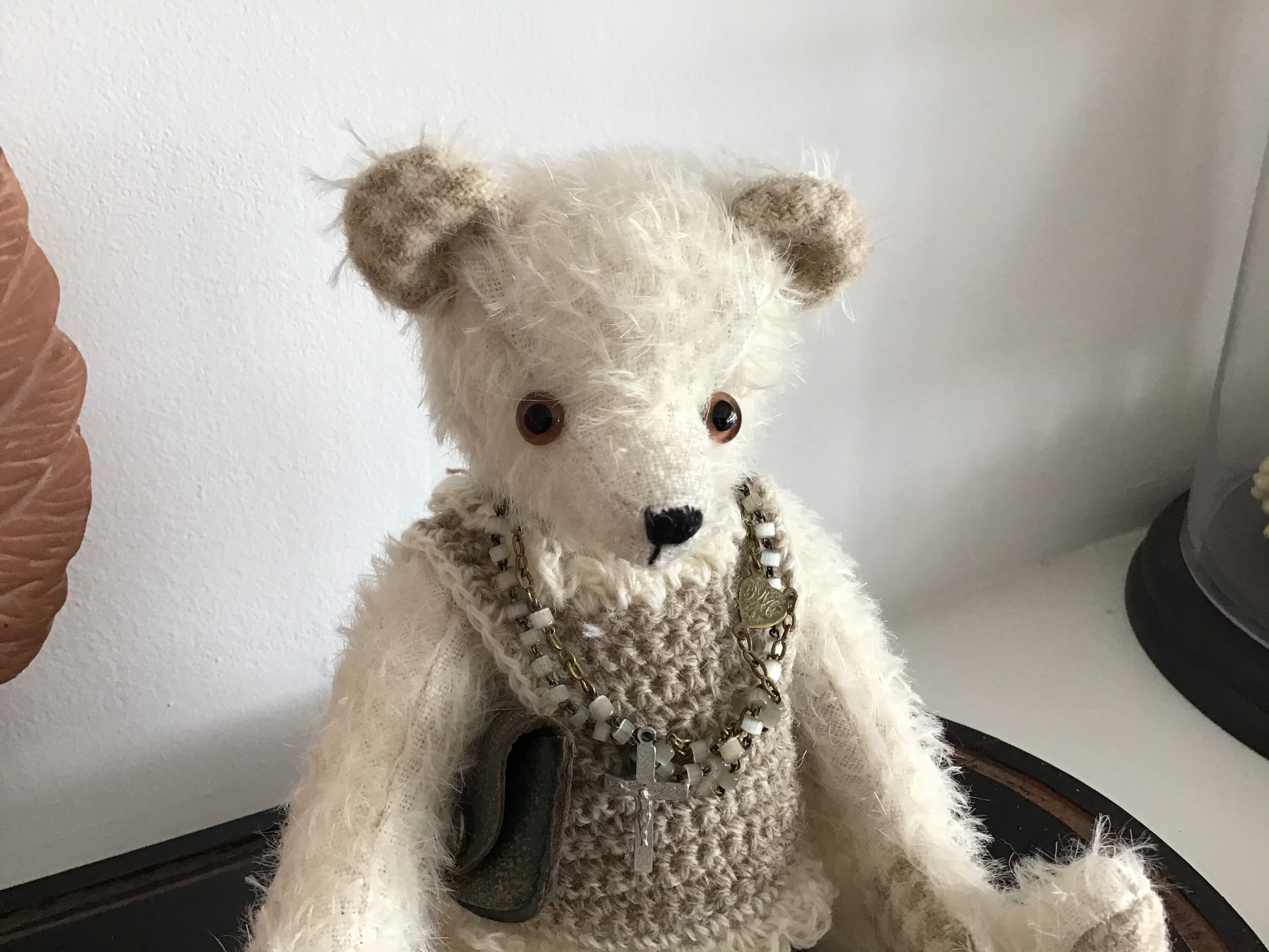 Ours de Collection, Ours Décoration, Peluche Mohair et Feutre, Fait Main