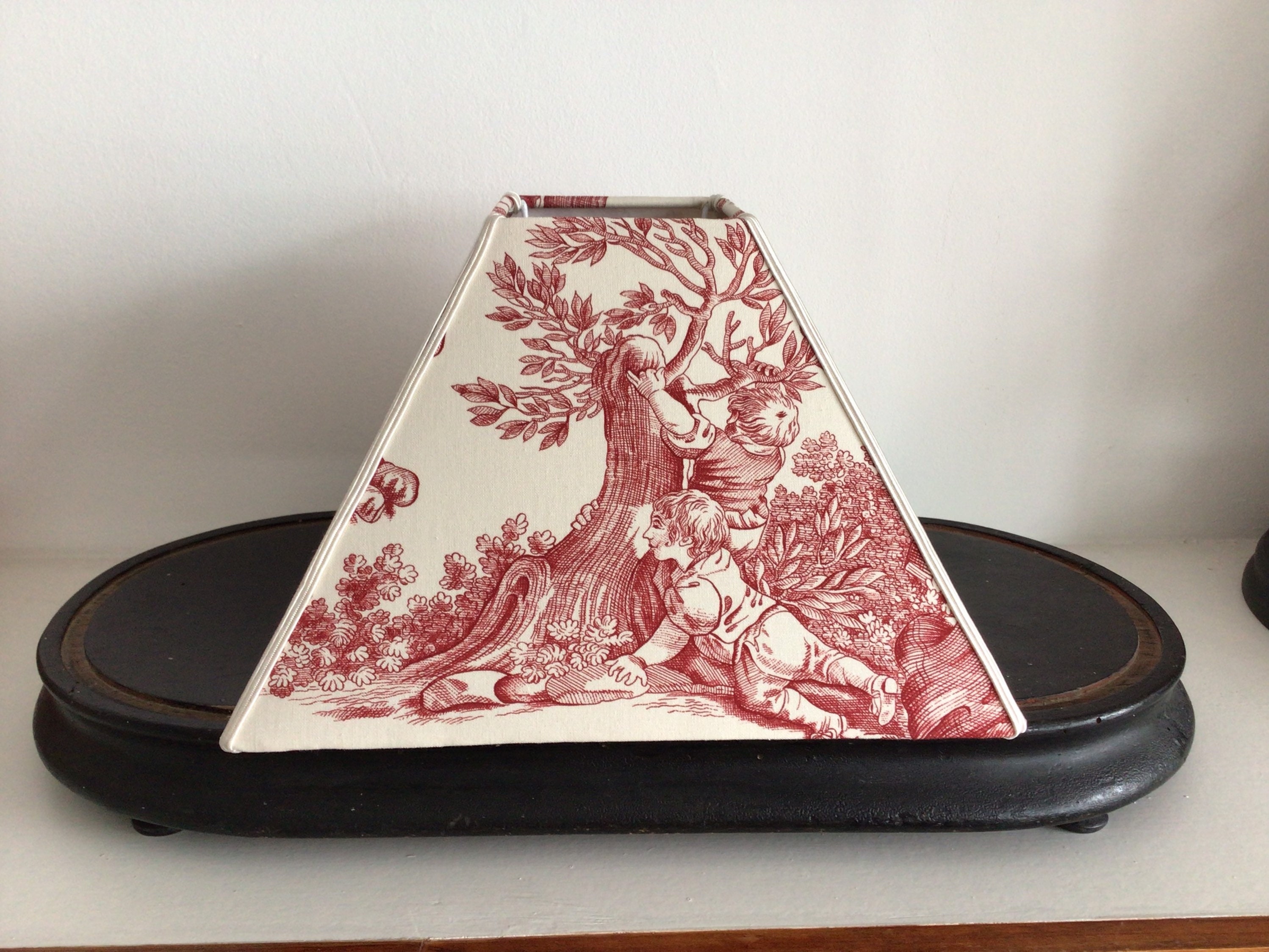 Abat-Jour Pyramide, Toile de Jouy Vintage