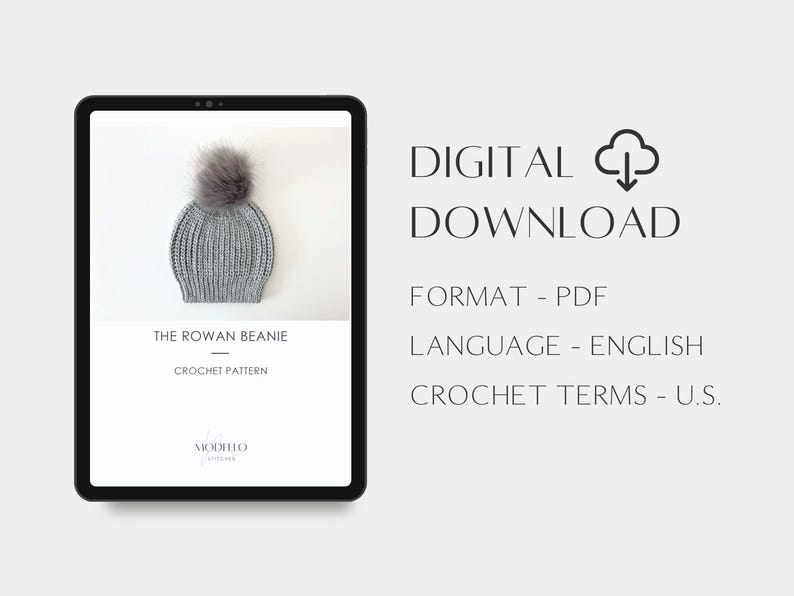 CROCHET PATTERN: easy crochet hat pattern, unisex crochet beanie pattern, knit look ribbed winter hat in baby to adult sizes - PDF download image 3