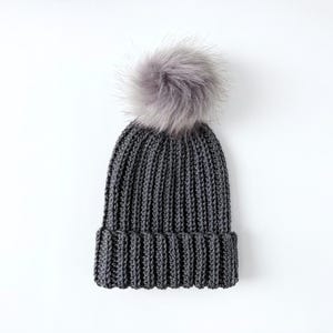 CROCHET PATTERN: hat beanie, knit-look texture crochet hat with fold up brim, double brim crochet beanie - baby, toddler, child, adult sizes