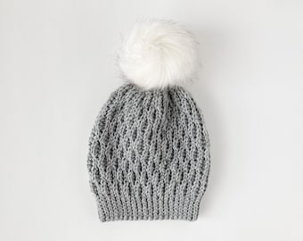 CROCHET PATTERN: hat, beanie, modern textured crochet beanie, knit look crochet hat pattern, slouchy hat - baby, toddler, child, adult sizes