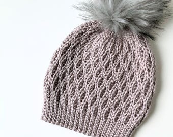 CROCHET PATTERN: textured crochet hat pattern, crochet beanie pattern, modern knit look winter hat in baby to adult sizes - PDF download