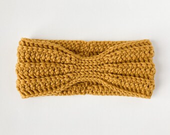 CROCHET PATTERN: Harper Headband | crochet headband, crochet ear warmer, crochet head warmer (includes baby, toddler, child, adult sizes)