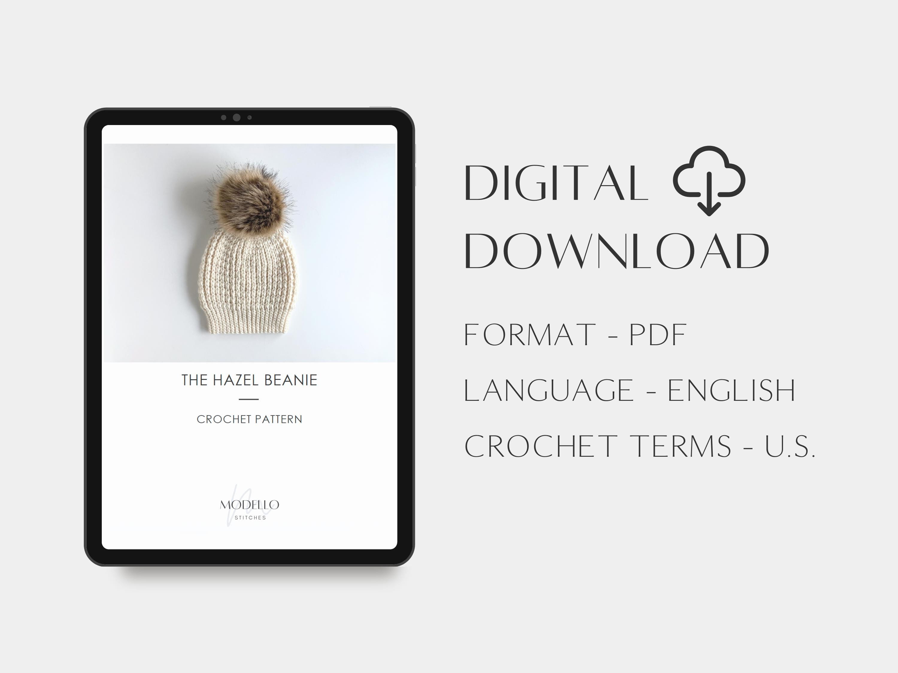 CROCHET PATTERN: Beanie Hat, Modern Textured Crochet Beanie Pattern ...