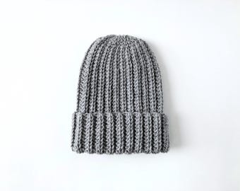CROCHET PATTERN: hat beanie, knit-look texture crochet hat with fold up brim, double brim crochet beanie - baby, toddler, child, adult sizes