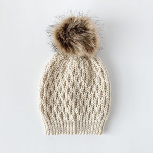 CROCHET PATTERN: hat, beanie, modern textured crochet beanie, knit look crochet hat pattern, slouchy hat - baby, toddler, child, adult sizes