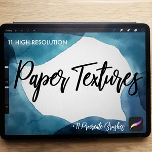 11 High Resolution Paper Textures + 11 Procreate Brushes For Digital Illustration