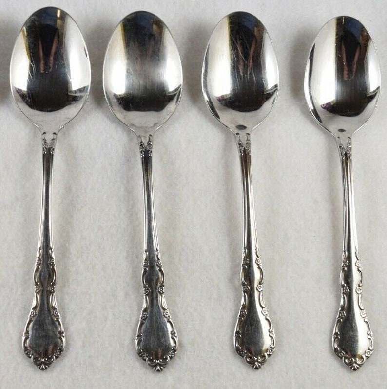 Oneida Stainless MAnsion Hall Four Oval Soup Spoons Etsy