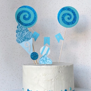 Birthday Cake Topper, Personalised Candy Cake Topper, Sweet and Lollipop Cake Decorations, Candy Birthday Party Decor