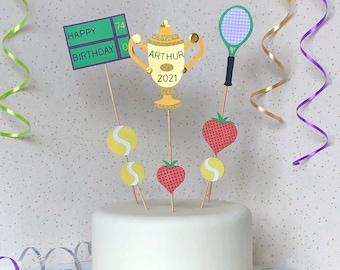 "Tortenaufleger ""Tennis"", Tortenstecker, Tennis-Thema, Cake Topper ""Tennis""."