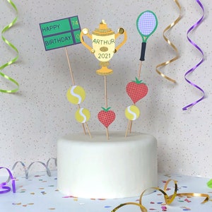 Tennis Theme Cake Topper, Handmade Personalised Cake Topper, Sports Tennis Party Decorations, Grand Slam Tennis Birthday Decor