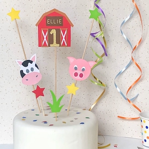 Farm Cake Topper, Personalised Cake Topper, Farm Party Decor, Farm Party Decorations, Kids Party Supplies