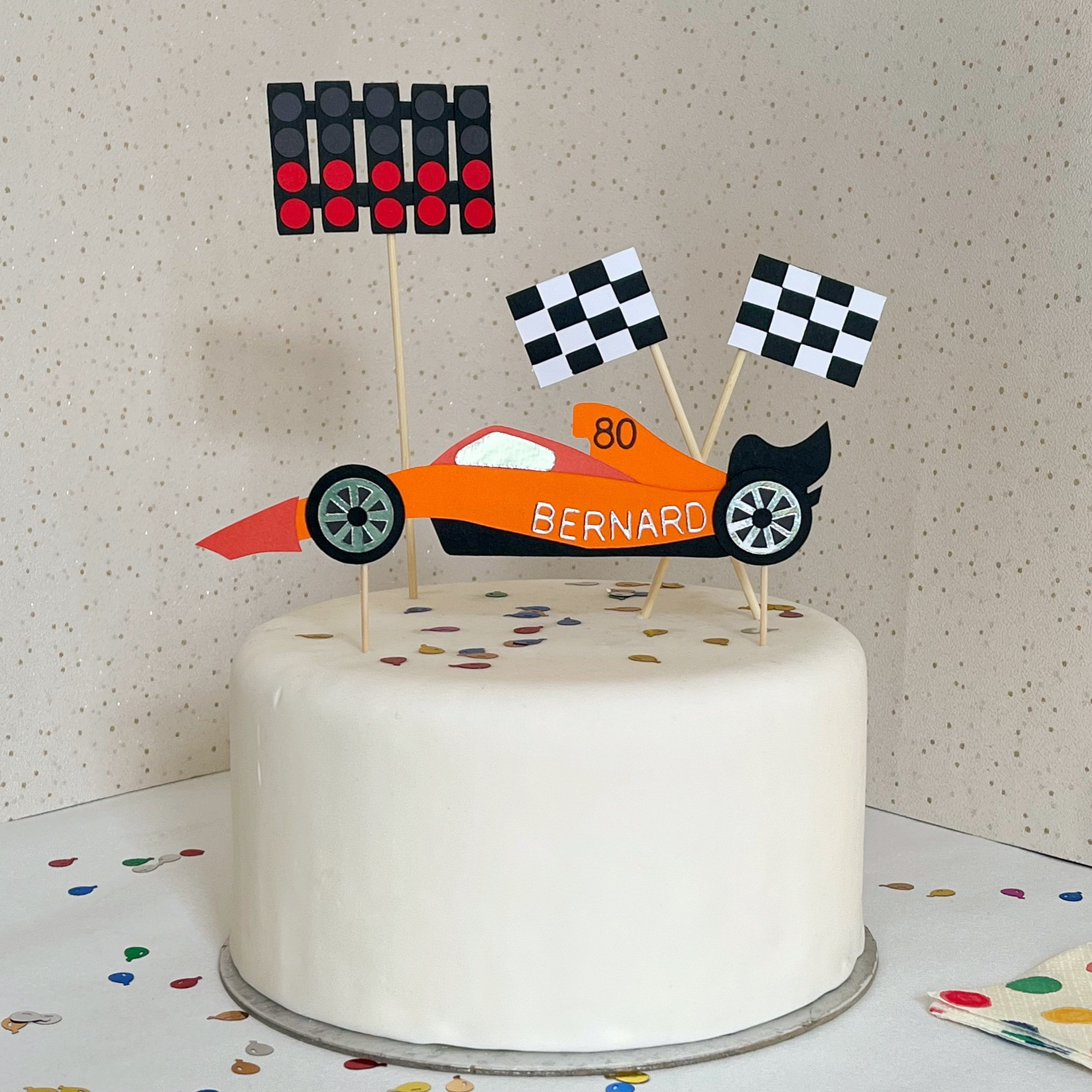 Racing Car Cake Topper Racing Theme Personalised Cake Topper Etsy