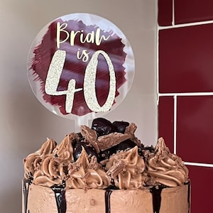 Personalised Acrylic Birthday Cake Topper, Custom Cake Decoration, Any Name/Any Age