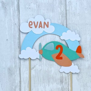 Personalised Airplane Cake Topper, Plane Cake Decoration, Aeroplane Birthday Party, Time Flies Party Supplies