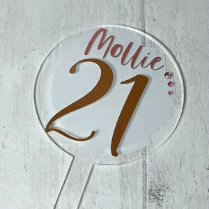 Personalised Acrylic Birthday Cake Topper, Custom Cake Decoration, Any Name/Any Age