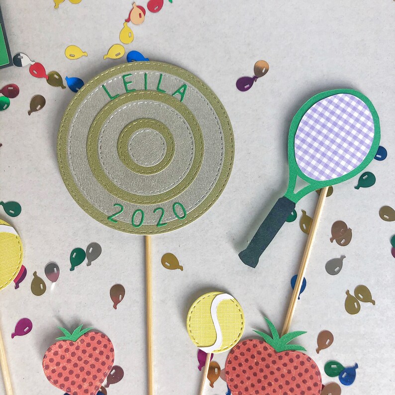 Tennis Theme Cake Topper Handmade Personalised Cake Topper Etsy