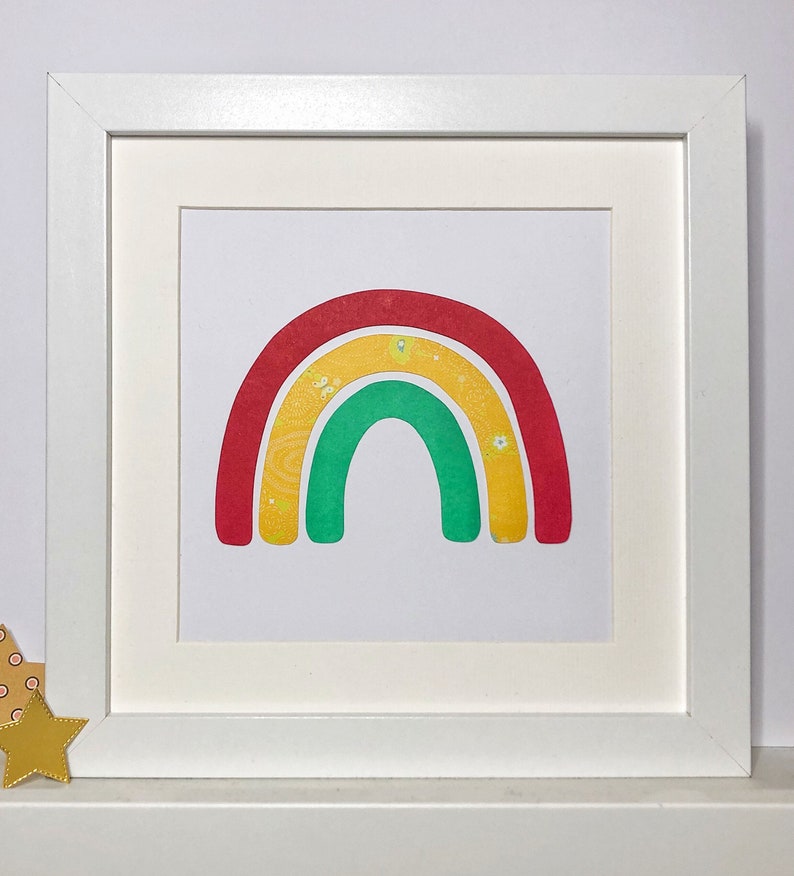Rainbow Wall Art Personalised Bright Rainbow Nursery Wall Etsy