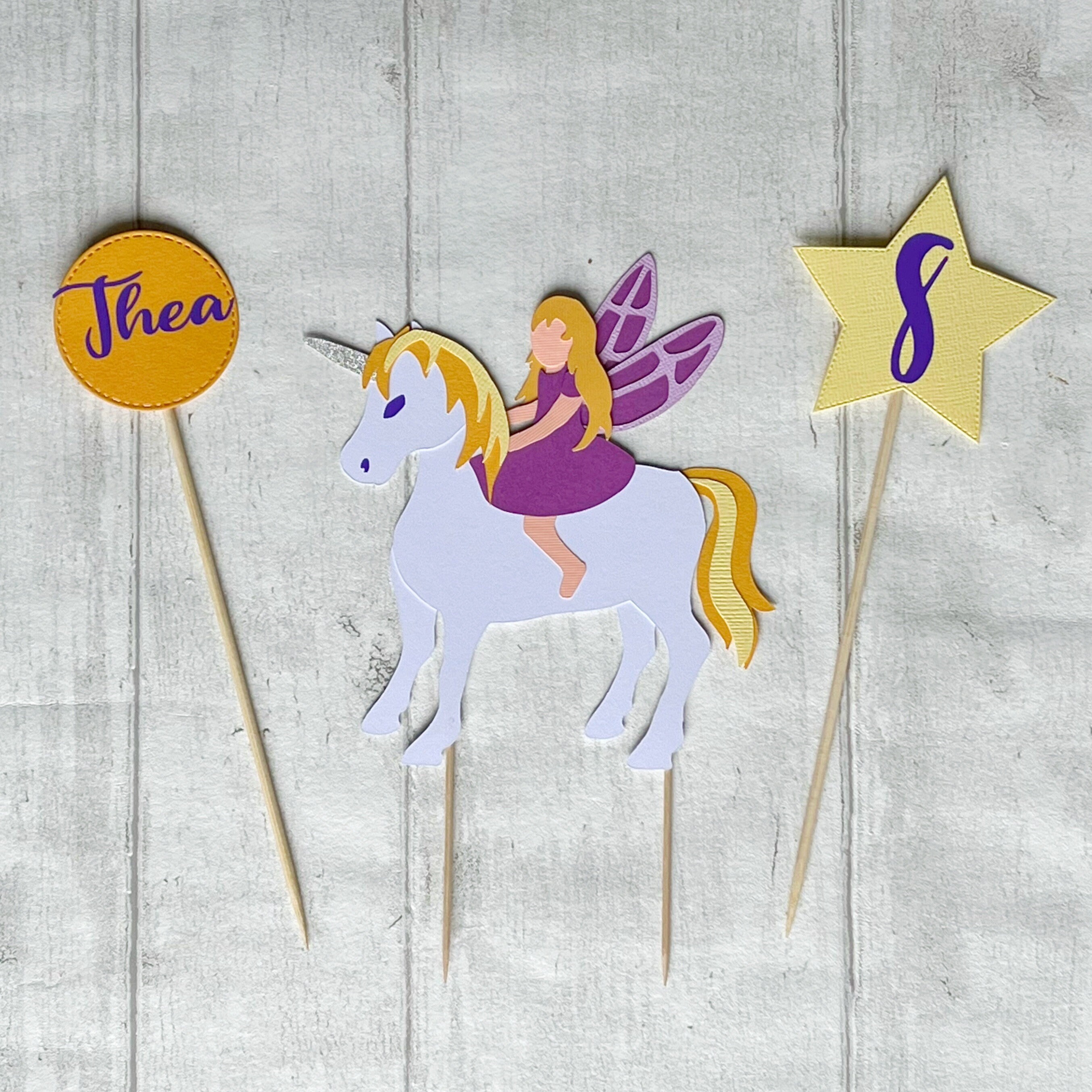 Buy Personalised Fairy Unicorn Cake Topper: Birthday Party