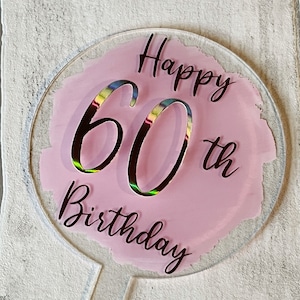 Personalised Acrylic Happy Birthday Cake Topper, Custom Cake Decoration, Any Name/Any Age
