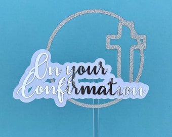 Confirmation Cake Topper, Personalised On Your Confirmation Cake Decor, 1st Holy Communion Cake Topper, Christening Decorations