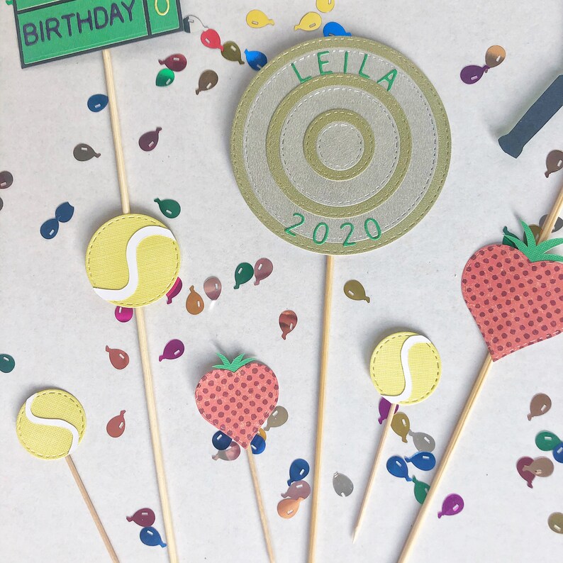 Tennis Theme Cake Topper Handmade Personalised Cake Topper Etsy