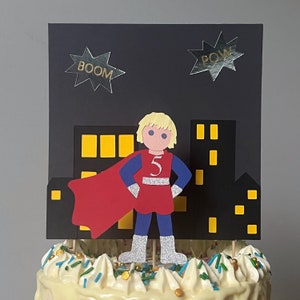Superhero Cake Topper, Personalised Cake Topper, Superhero Party Decorations, Superhero Birthday Theme