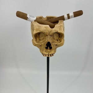 Skull Ashtray with cast Iron Stand