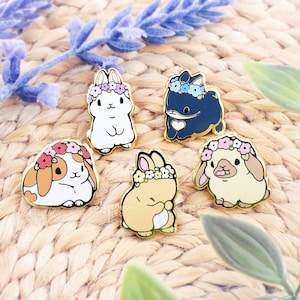 Botanical Bunnies Enamel Pins