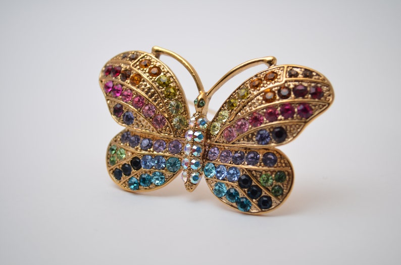 Kirks Folly Vintage jewelry Rainbow multicolor Butterfly pin brooch