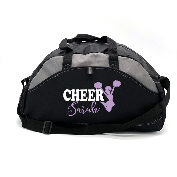 Gepersonaliseerde cheertas, cheerleadertas, aangepaste plunjezak, zwarte plunjezak, cheerleadercadeau, sporttas, gepersonaliseerde tas, cheerleader