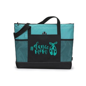 Dance Mom Bag, Competitive Dance Bag, Personalized Tote, Teal Tote Bag, Dancer Gift, Ballet Dancer, Kids Christmas Gift, Dance Mom Gift