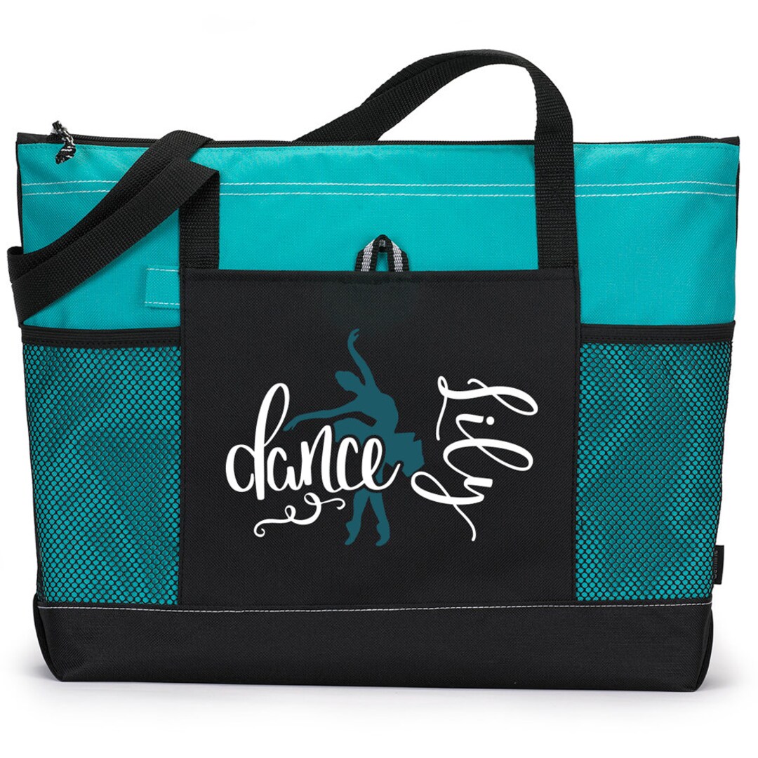 Custom Dance Bag, Dance Tote Bag, Personalized Tote, Turquoise Tote Bag