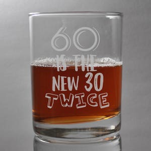 Custom Engraved Birthday Whiskey Glasses * Vintage Glass * Etched Bourbon Glass * 60th Birthday Glasses * 50th Birthday * Rocks Glasses