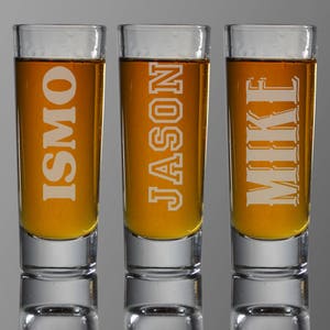 Custom Personalized Glasses * Etched Shot Glass * Wedding Glasses * Groomsman Glasses * Engraved Glasses * Personalized Name * ShotGlass