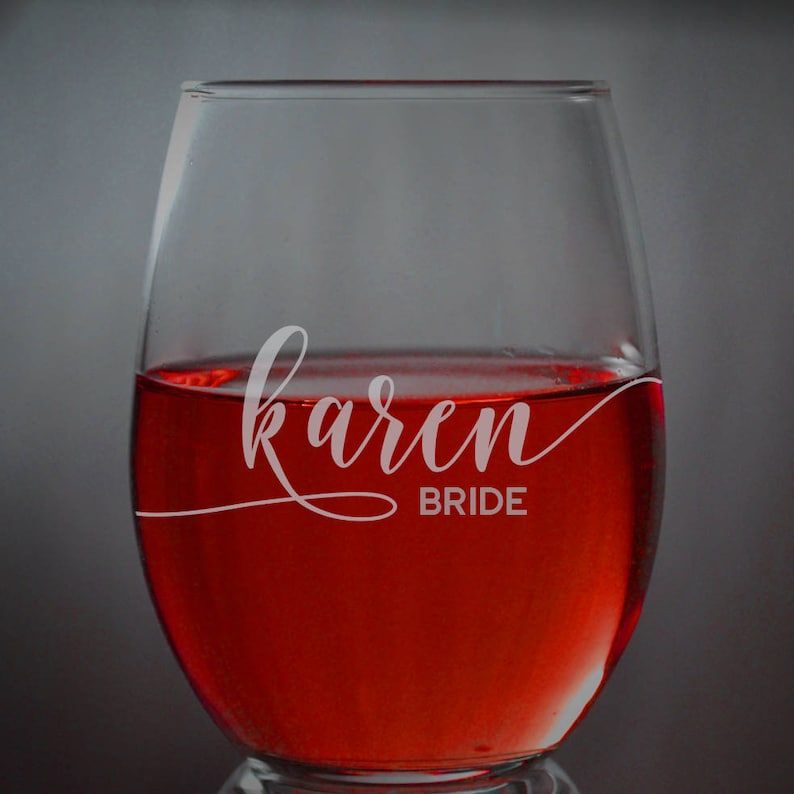 Custom Engraved Wine Glasses Etched Wine Glass Wedding Gift Etsy