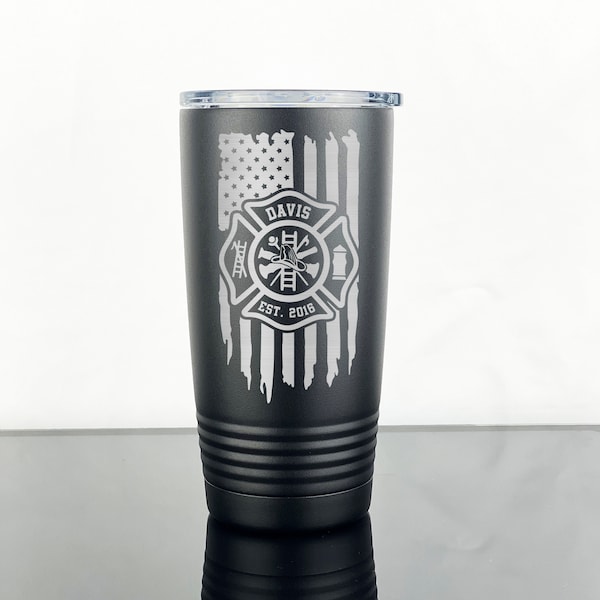 Firefighter Yeti Tumbler Etsy