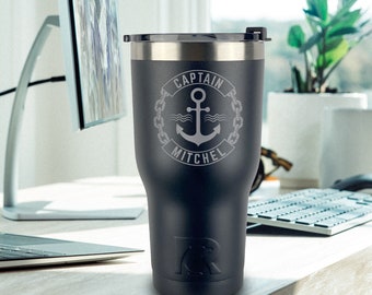 CUSTOM Captain gift, Gift for Captain, Personalized Boat Gift, Gift for Sailor, Boat Captain Gift, Nautical gift, Captain Travel Mug, Ocean