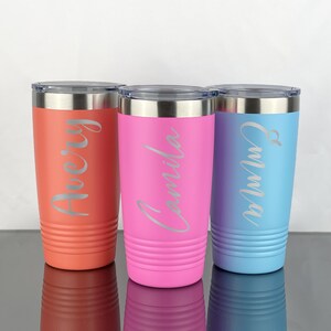 Bridesmaid Gifts, 20 oz Tumbler Personalized Tumbler, Groomsmen Gift, Laser Engraved Tumbler, Tumblers, Vacation, Gift for Her, Custom Name