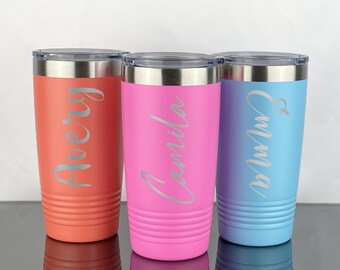 Bridesmaid Gifts, 20 oz Tumbler Personalized Tumbler, Groomsmen Gift, Laser Engraved Tumbler, Tumblers, Vacation, Gift for Her, Custom Name