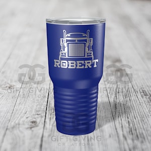 Camionista personalizzato Tumbler, papà camionista, torna a casa papà sicuro, regalo per papà, festa del papà, semi camion, regalo camionista, marito camionista