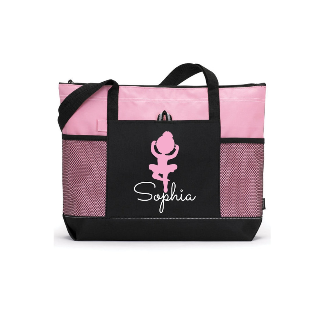 Custom Dance Bag, Dance Tote Bag, Personalized Tote, Pink Tote Bag