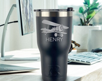 Custom Pilot gifts, Gift for pilot,  Personalized Aviation gift, Aviation tumbler, Aviation travel mug, Airplane tumbler, Pilot tumbler