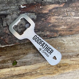 Personalized Godfather Gift | Engraved Bottle Opener | Godfather Gifts | Baptism Presents | Custom Godfather Gift | Padrino Bottle Opener