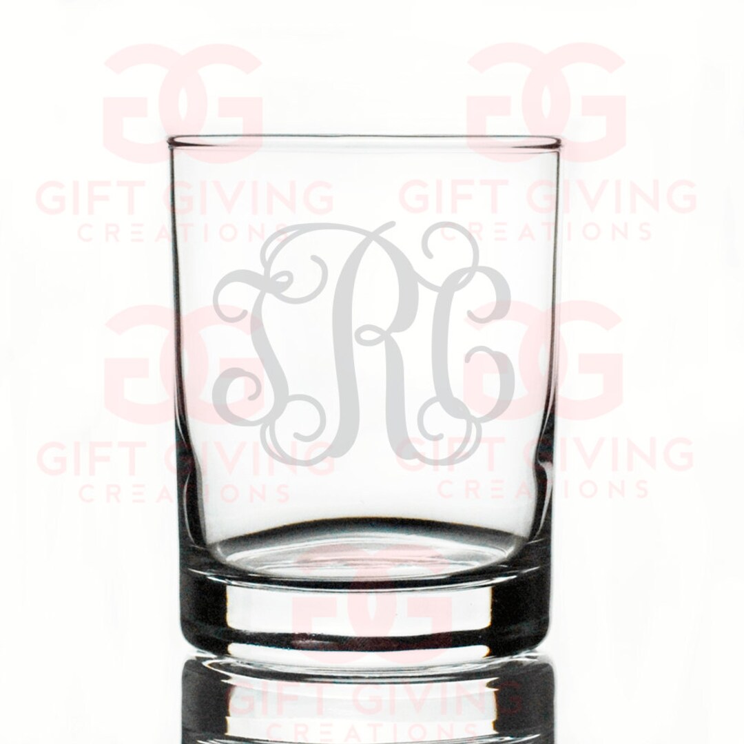 Initial Glass Custom Script Initial, Personalized Scotch, Monogram Rocks, Three ...