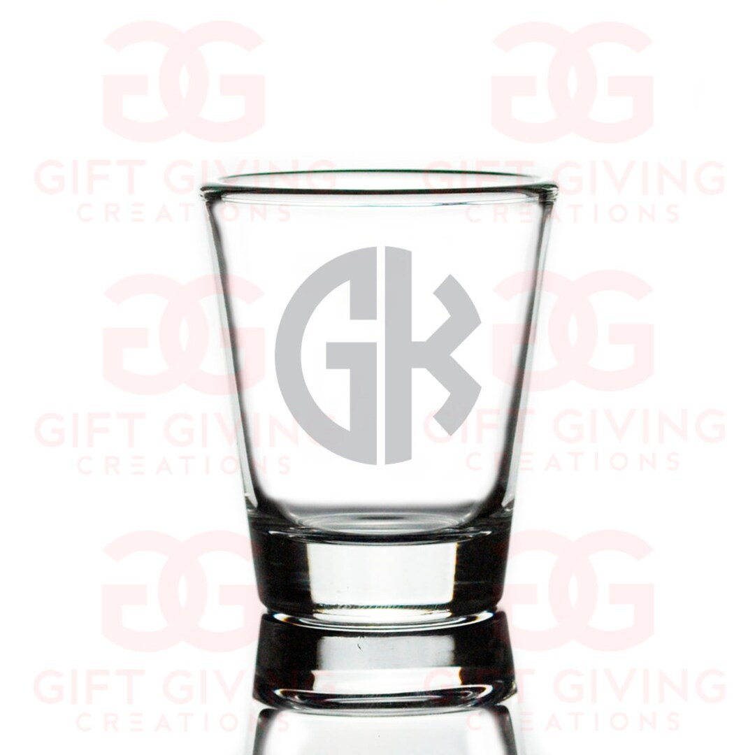 Initial Glass Custom Initials Personalized Shot Glass, SHIPS FAST, Monogram Shot ...