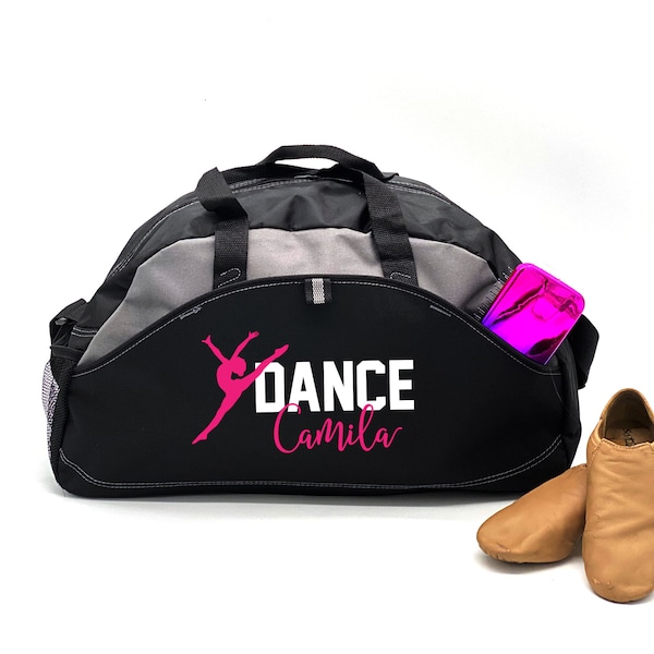 Personalized Dance Bag, Dance Bag, Custom Duffle Bag, Gray Duffle Bag, Black Duffle Bag, Dancer Gift, Sports Bag, Dancer Coach Gift